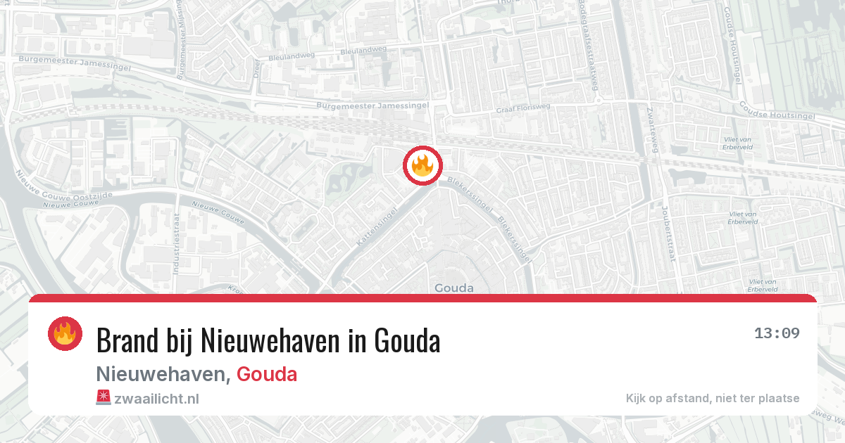 Brand bij Nieuwehaven in Gouda — 27 jun 2026