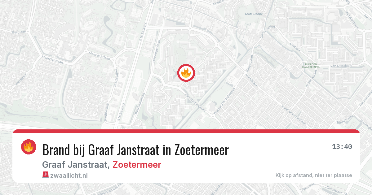 Brand bij Graaf Janstraat in Zoetermeer — 17 mei 2026