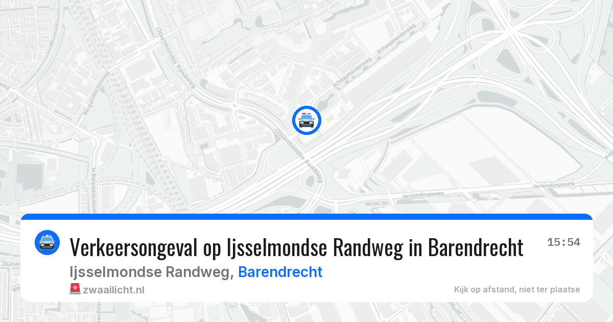 Verkeersongeval op Ijsselmondse Randweg in Barendrecht — 16 mrt 2026
