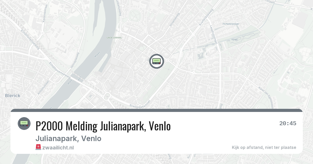 P2000 Melding Julianapark, Venlo — 4 jul 2026
