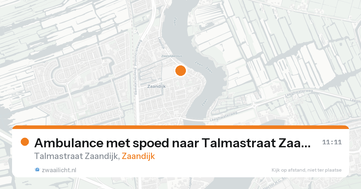 Ambulance met spoed naar Talmastraat Zaandijk in Zaandijk — 4 jun 2026