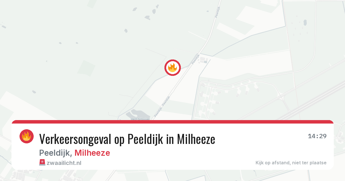 Verkeersongeval op Peeldijk in Milheeze — 4 apr 2026
