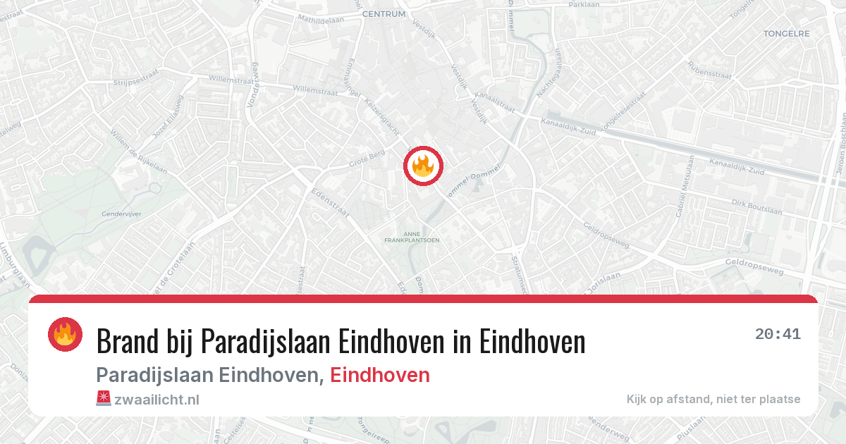 Brand bij Paradijslaan Eindhoven in Eindhoven — 24 jun 2026