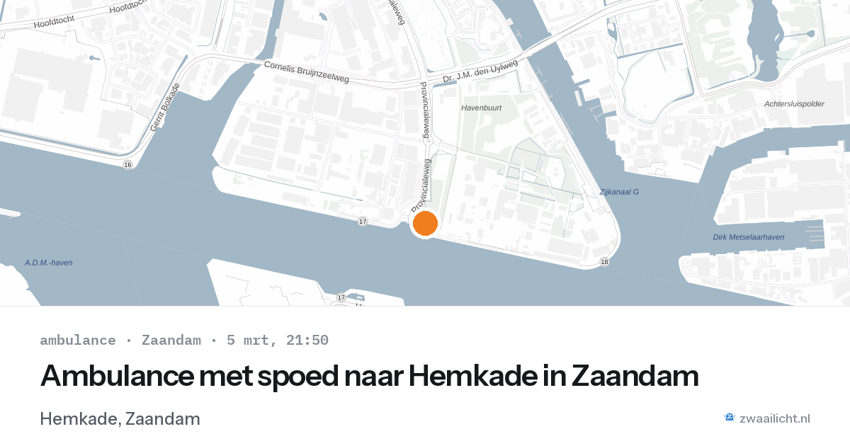 Ambulance met spoed naar Hemkade in Zaandam — 5 mrt 2026