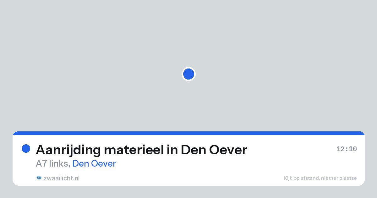Aanrijding materieel in Den Oever — 14 aug 2026