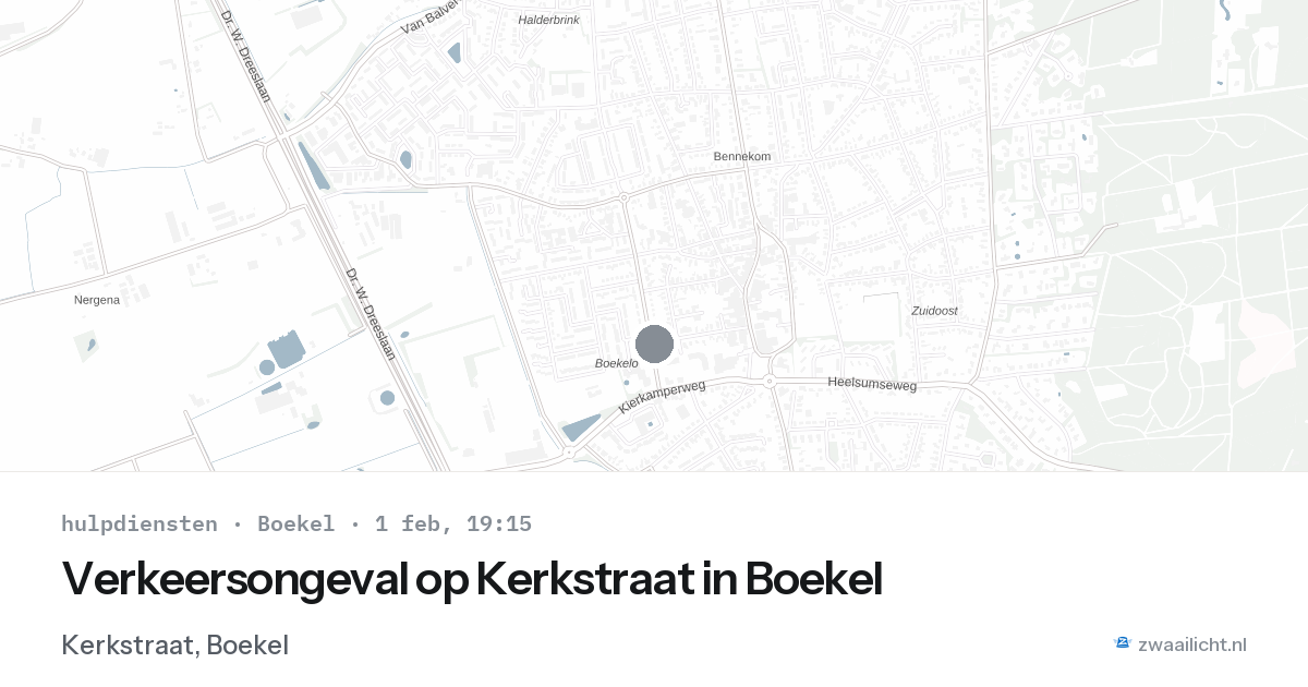 Verkeersongeval op Kerkstraat in Boekel — 1 feb 2026