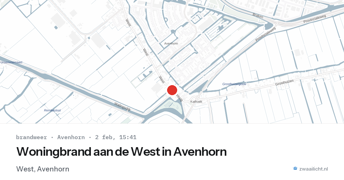 Woningbrand aan de West in Avenhorn — 2 feb 2026