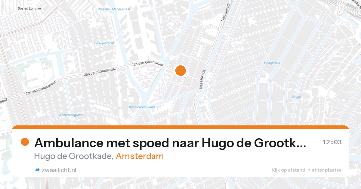 Ambulance met spoed naar Hugo de Grootkade in Amsterdam — 28 aug 2026