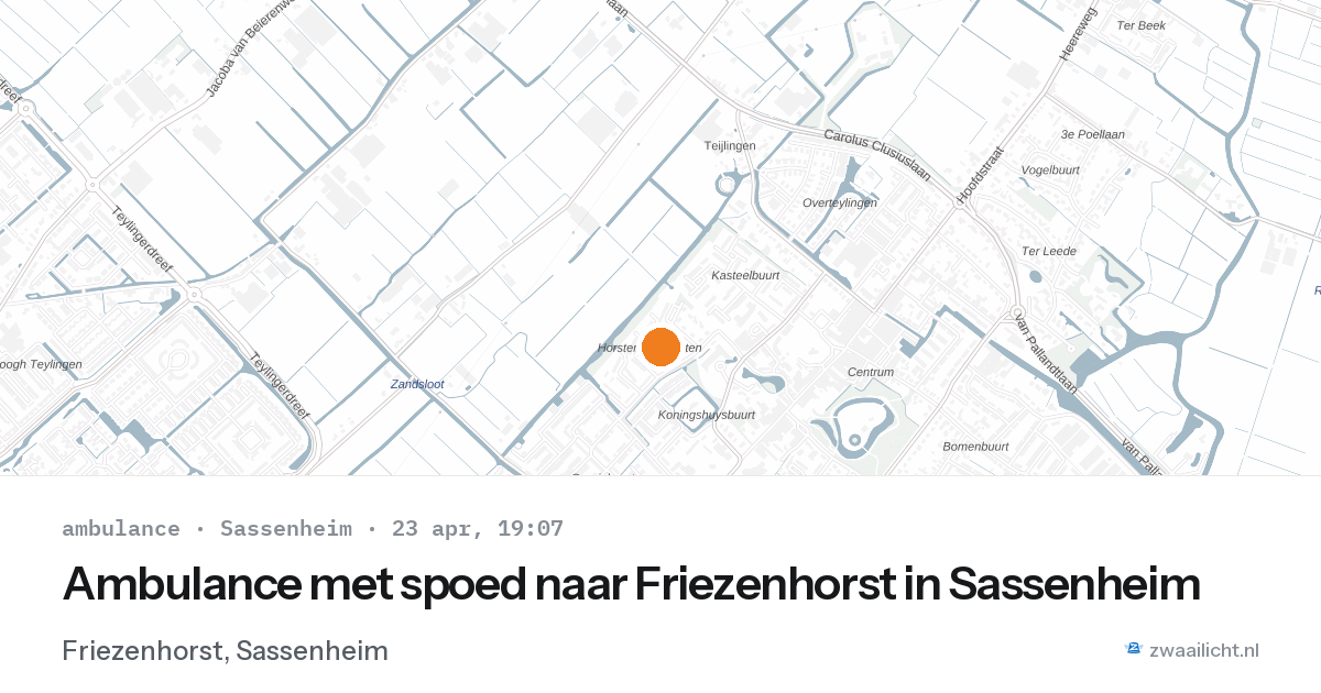 Ambulance met spoed naar Friezenhorst in Sassenheim — 23 apr 2026