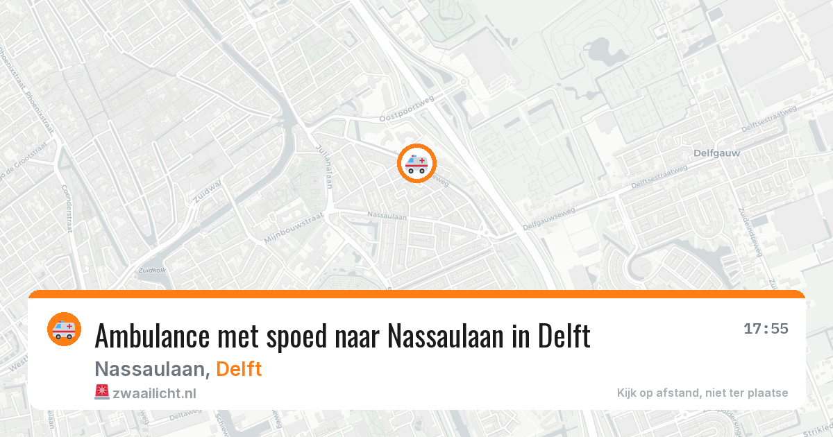 Ambulance met spoed naar Nassaulaan in Delft — 13 aug 2026