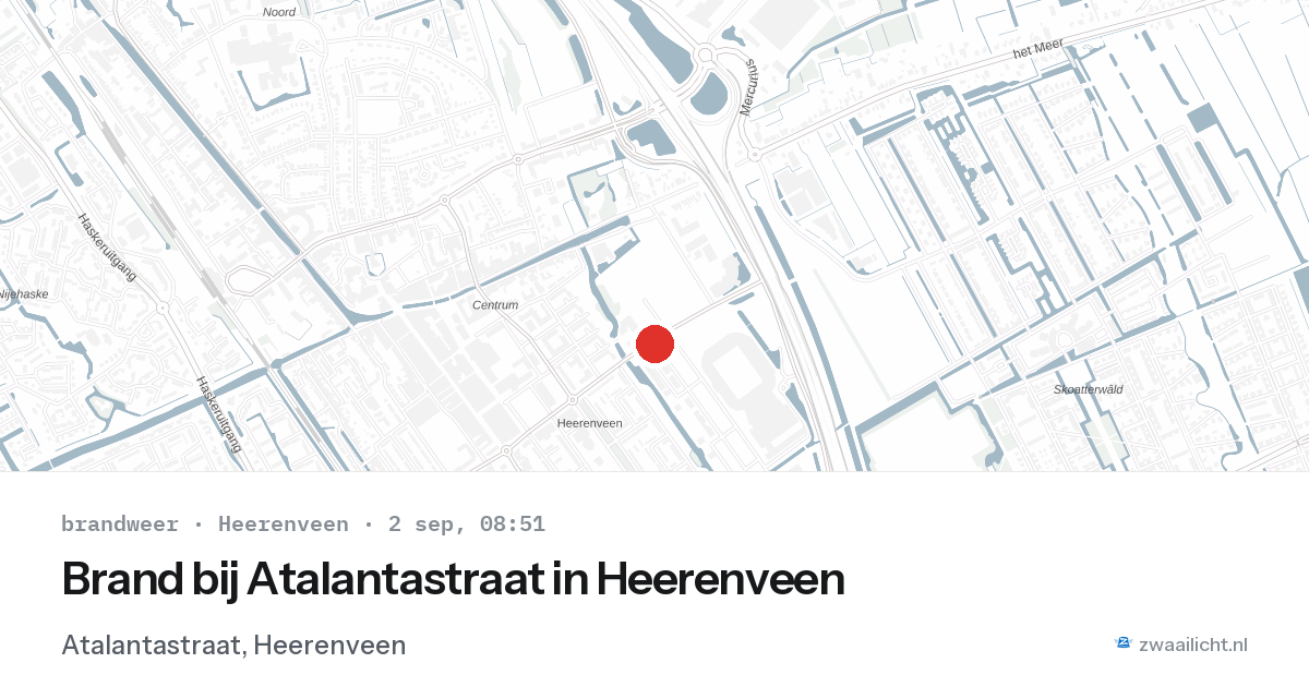 Brand bij Atalantastraat in Heerenveen — 2 sep 2026