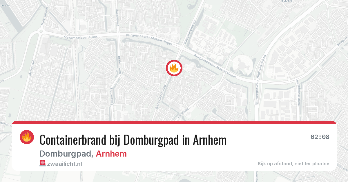 Containerbrand bij Domburgpad in Arnhem — 25 mei 2026