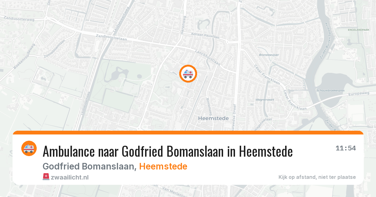 Ambulance naar Godfried Bomanslaan in Heemstede — 8 aug 2026