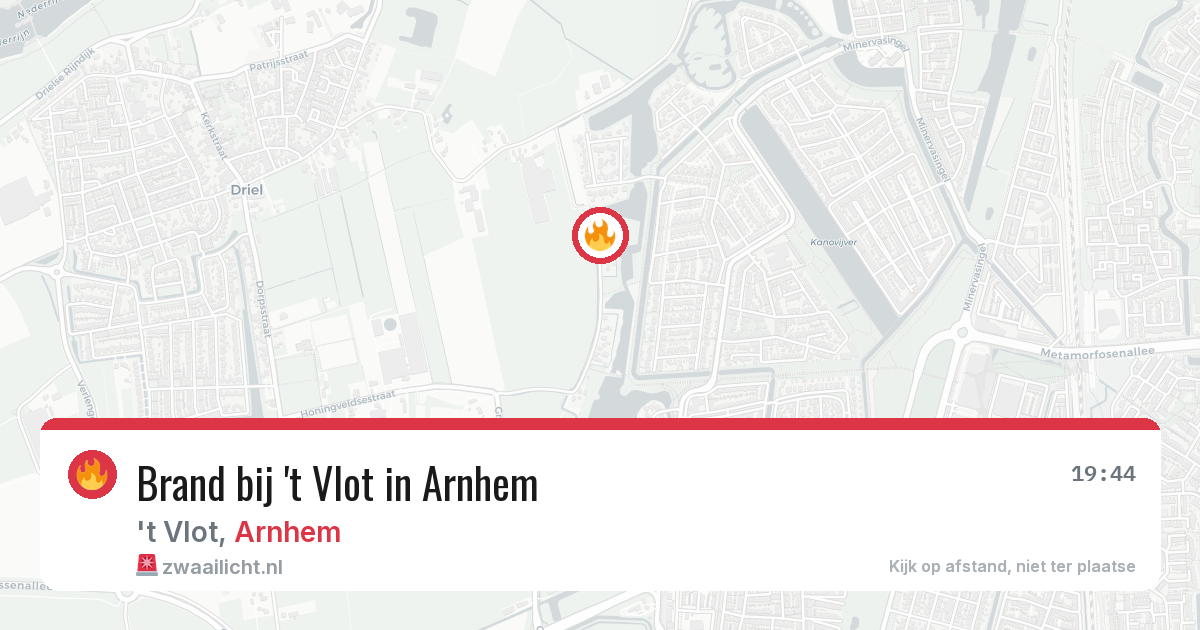 Brand bij 't Vlot in Arnhem — 21 jul 2026