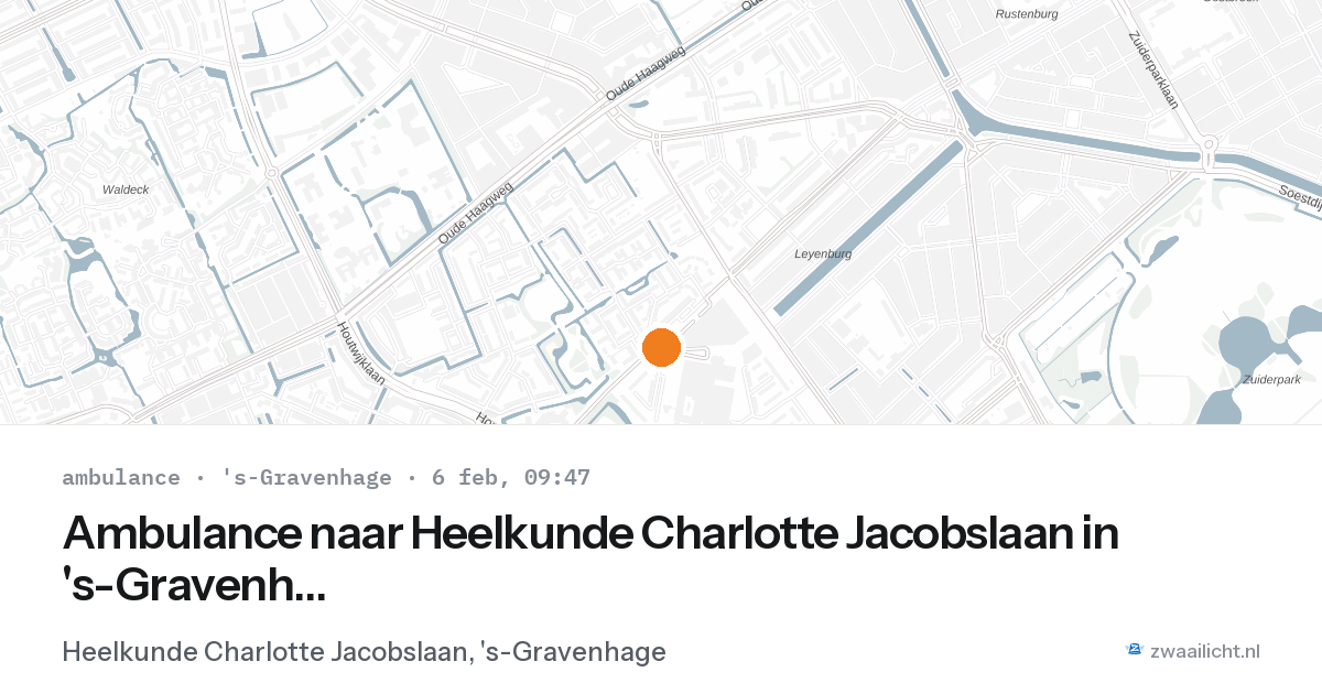 Ambulance naar Heelkunde Charlotte Jacobslaan in 's-Gravenhage — 6 feb 2026