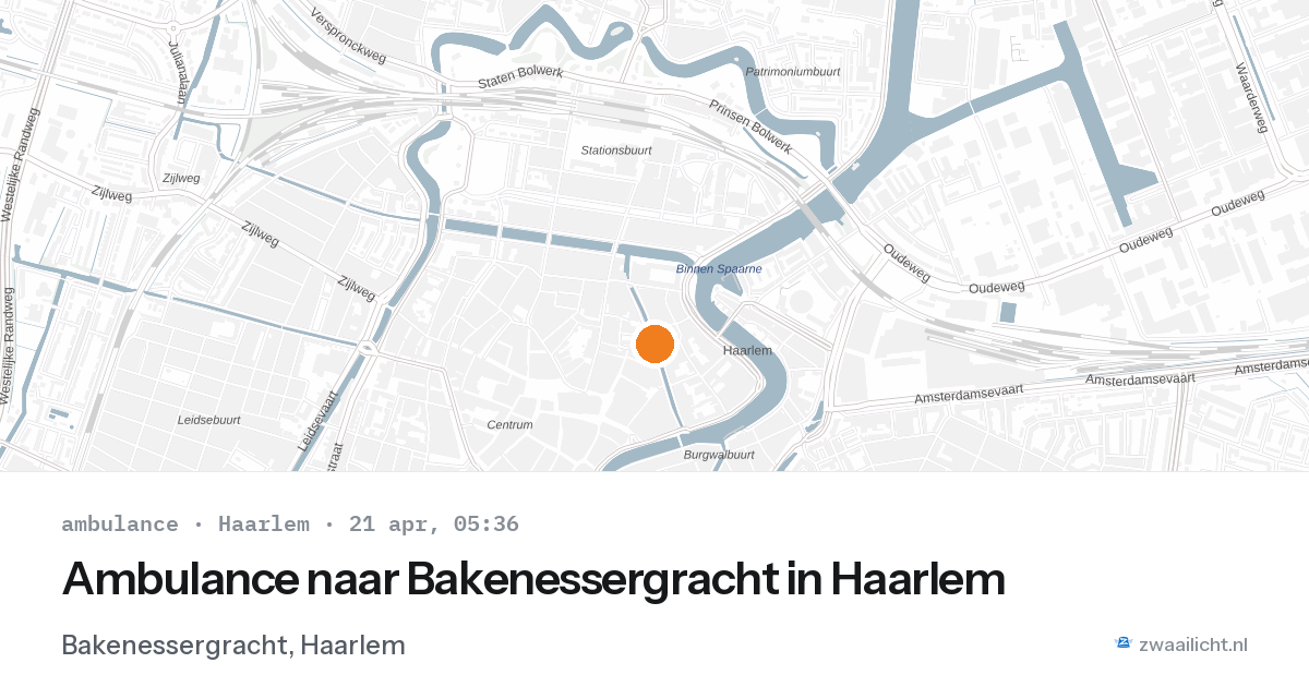 Ambulance naar Bakenessergracht in Haarlem — 21 apr 2026