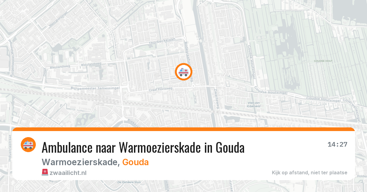 Ambulance naar Warmoezierskade in Gouda — 27 jul 2026