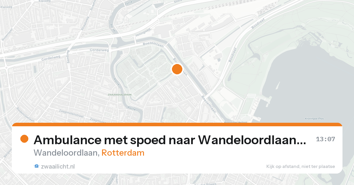 Ambulance met spoed naar Wandeloordlaan in Rotterdam — 17 aug 2026