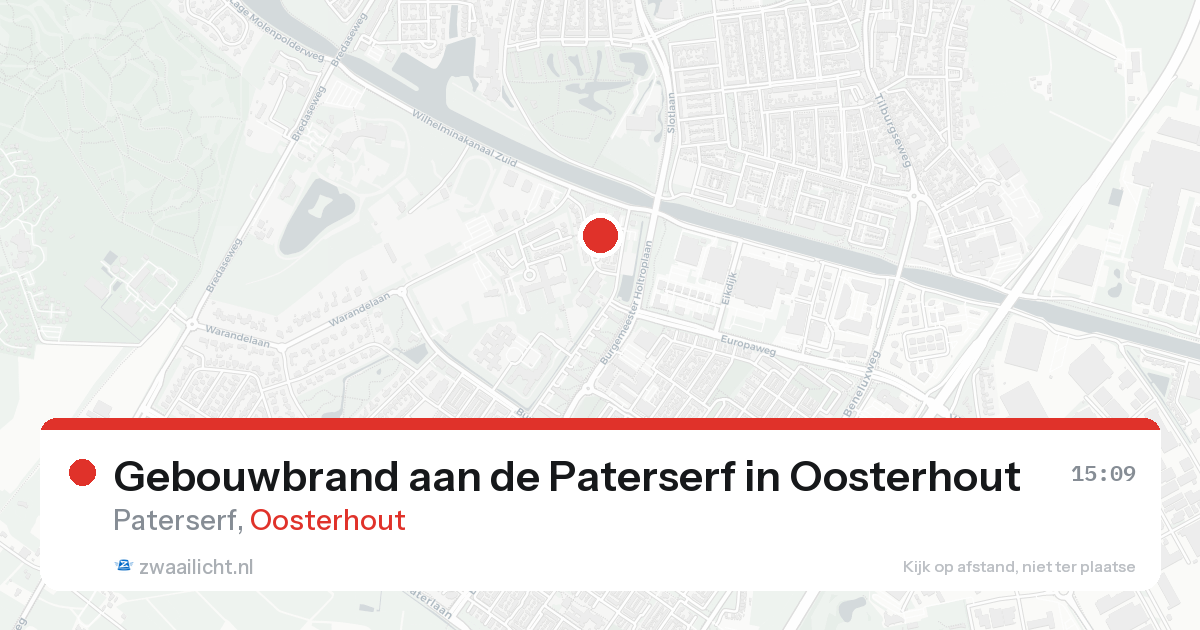Gebouwbrand aan de Paterserf in Oosterhout — 17 aug 2026