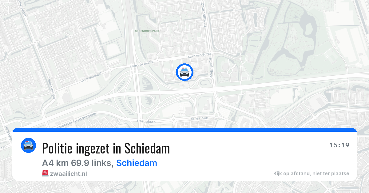 Politie ingezet in Schiedam — 10 aug 2026 | 🚨 Zwaailicht.nl