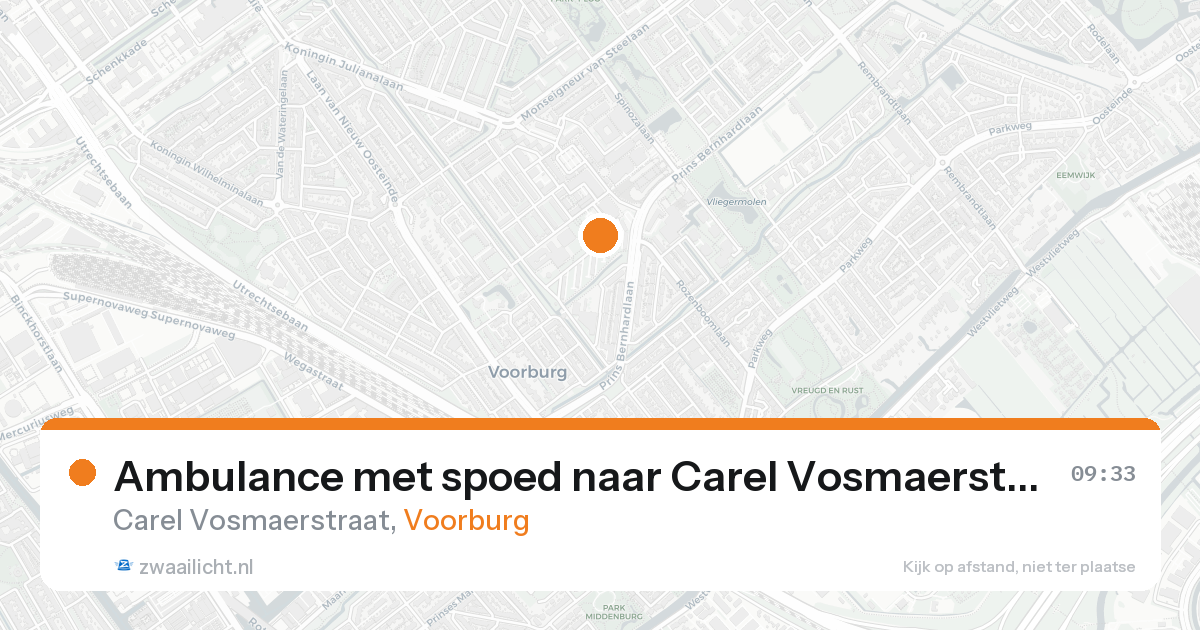 Ambulance met spoed naar Carel Vosmaerstraat in Voorburg — 19 aug 2026
