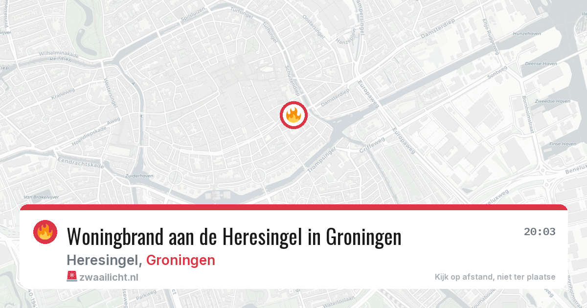 Woningbrand aan de Heresingel in Groningen — 21 mrt 2026