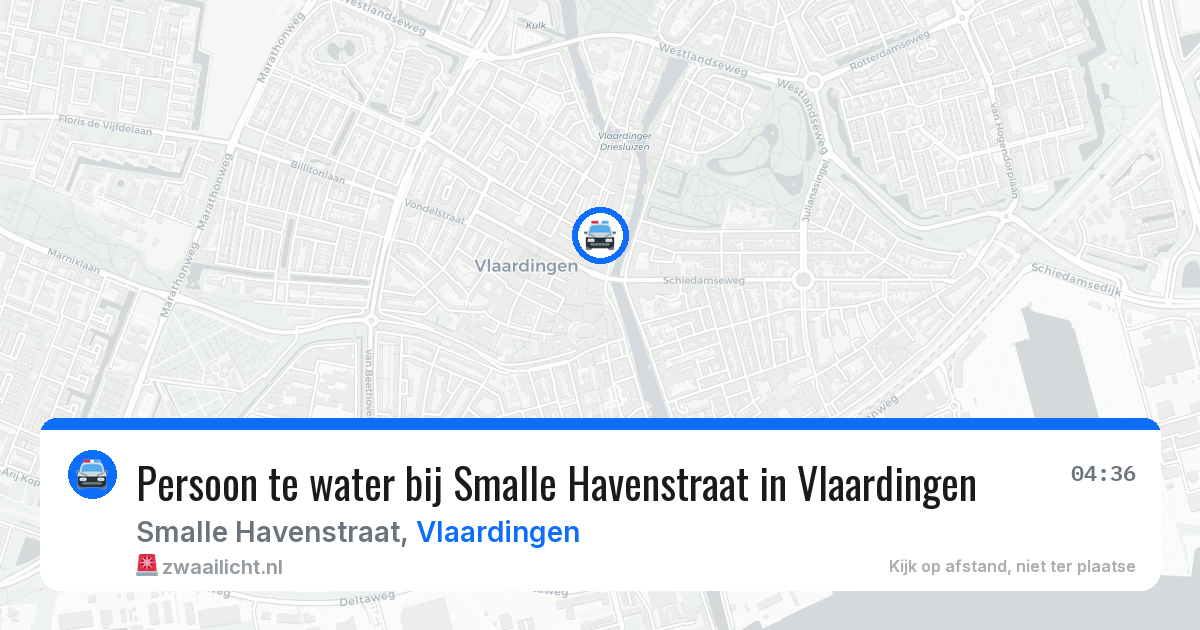 Persoon te water bij Smalle Havenstraat in Vlaardingen — 1 aug 2026