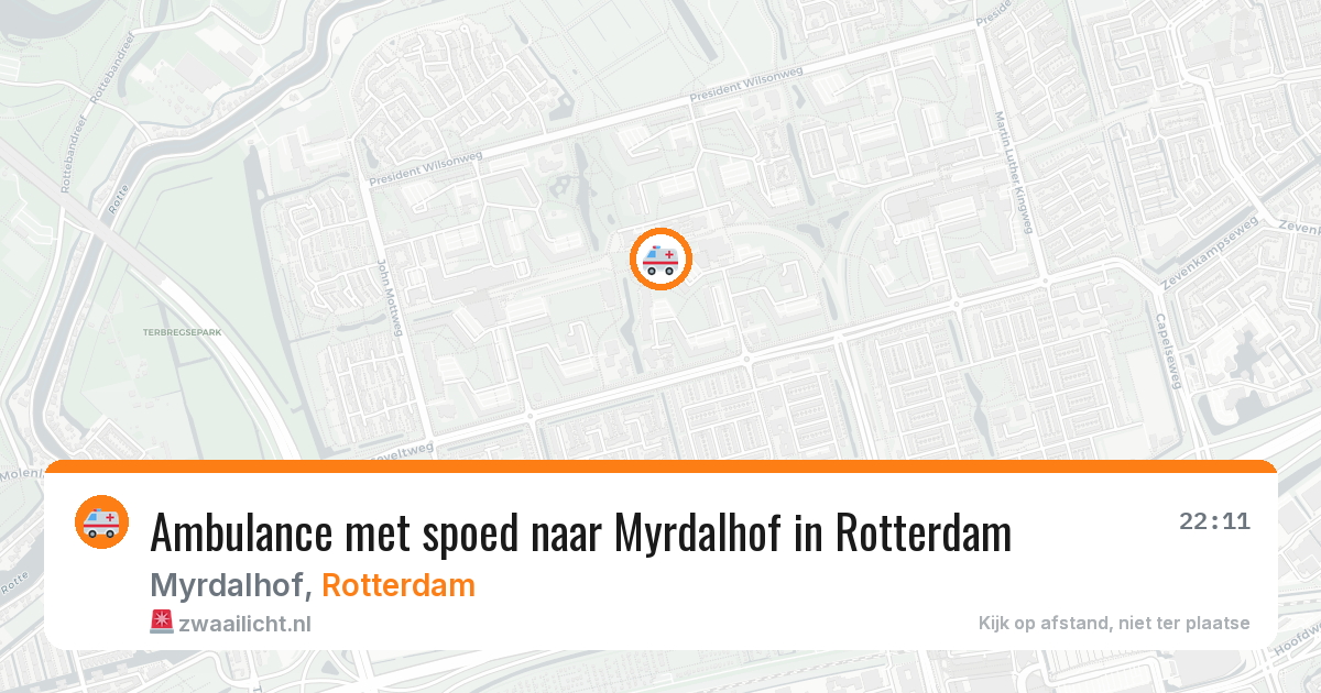 Ambulance met spoed naar Myrdalhof in Rotterdam — 13 mei 2026