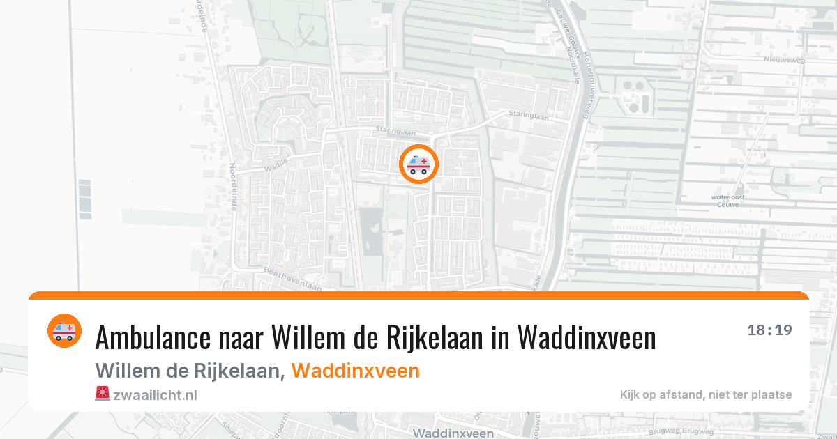 Ambulance naar Willem de Rijkelaan in Waddinxveen — 22 apr 2026