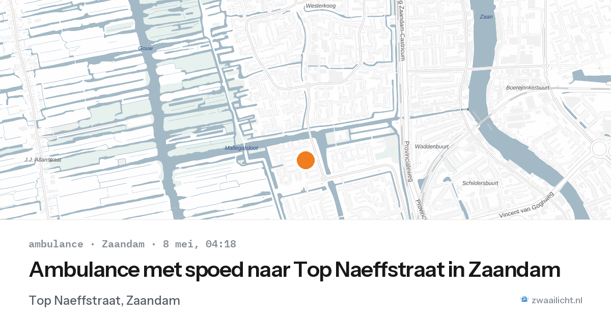 Ambulance met spoed naar Top Naeffstraat in Zaandam — 8 mei 2026