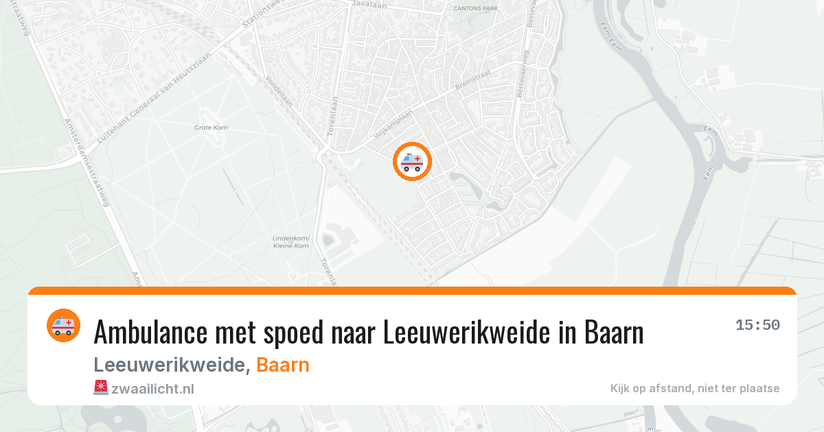 Ambulance met spoed naar Leeuwerikweide in Baarn — 1 aug 2026
