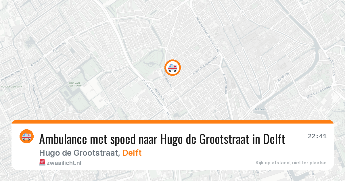 Ambulance met spoed naar Hugo de Grootstraat in Delft — 30 mrt 2026