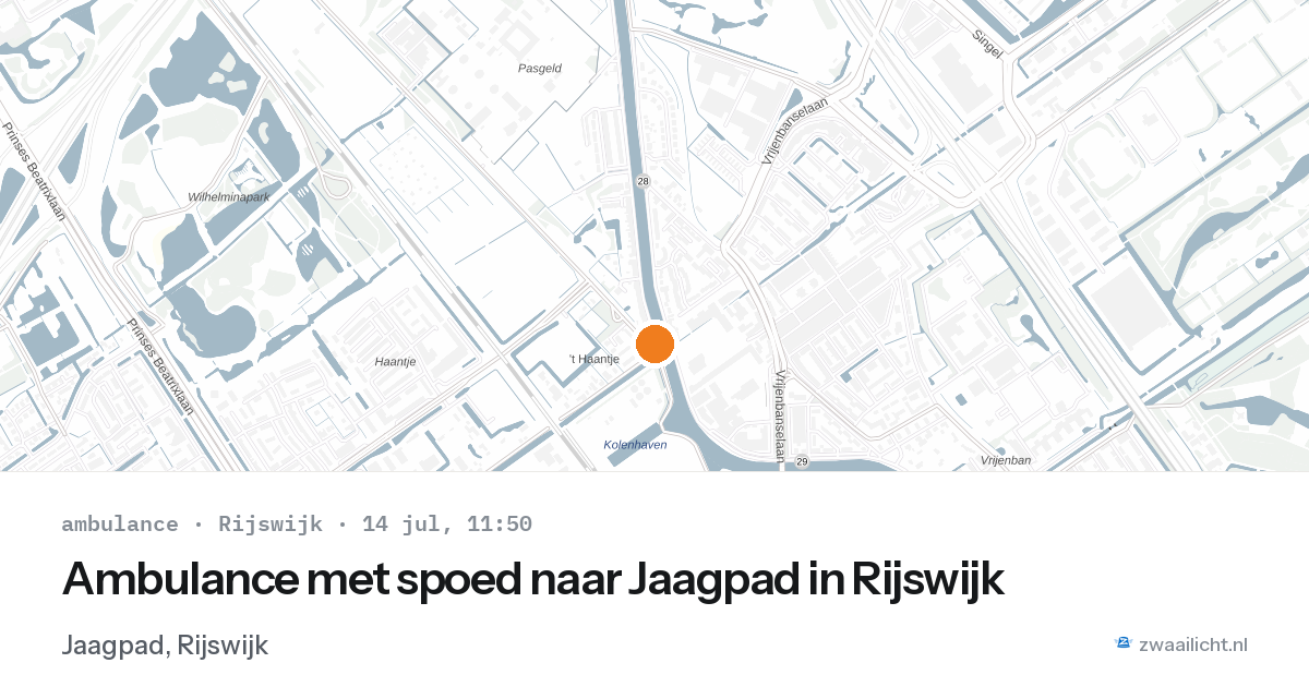 Ambulance met spoed naar Jaagpad in Rijswijk — 14 jul 2026