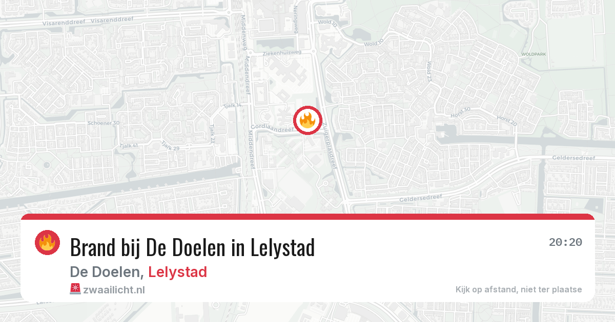 Brand bij De Doelen in Lelystad — 5 aug 2026