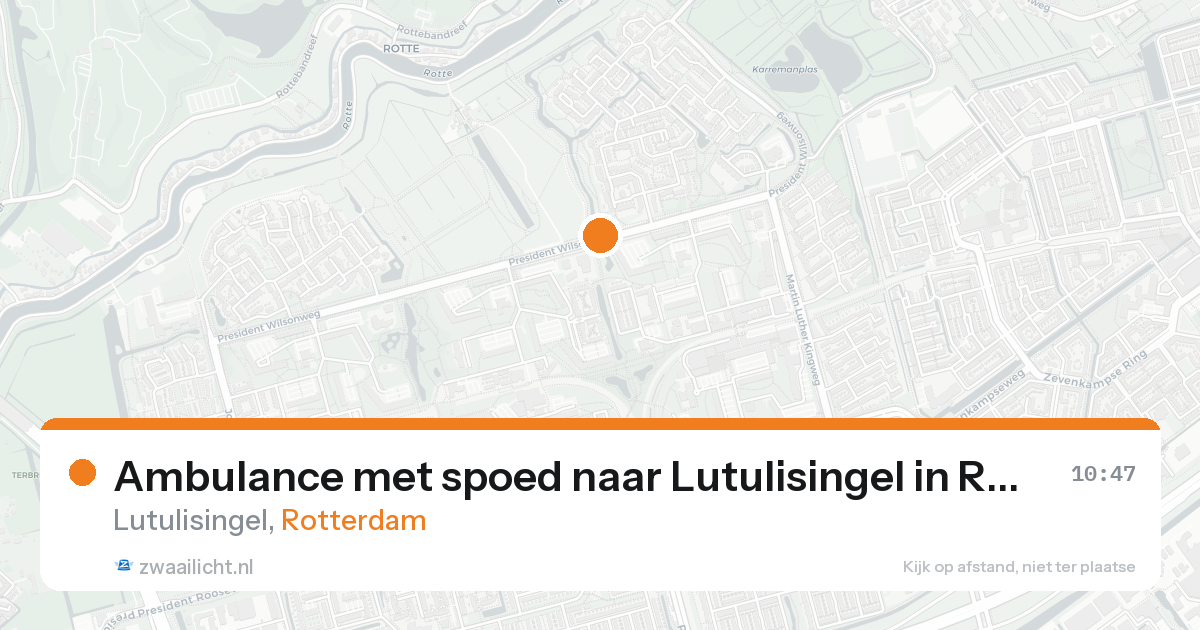 Ambulance met spoed naar Lutulisingel in Rotterdam — 16 aug 2026
