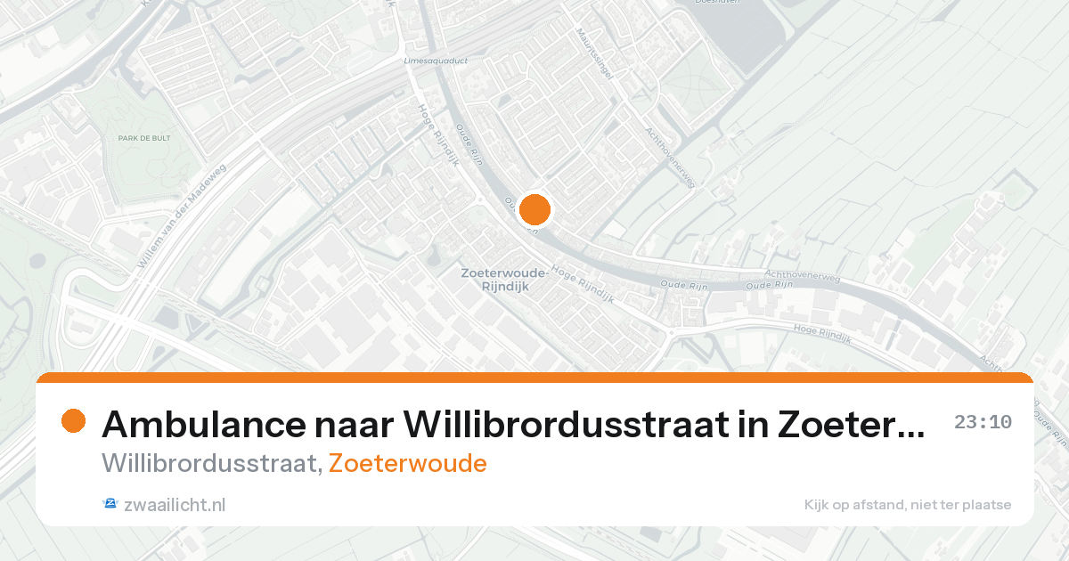 Ambulance naar Willibrordusstraat in Zoeterwoude — 15 aug 2026