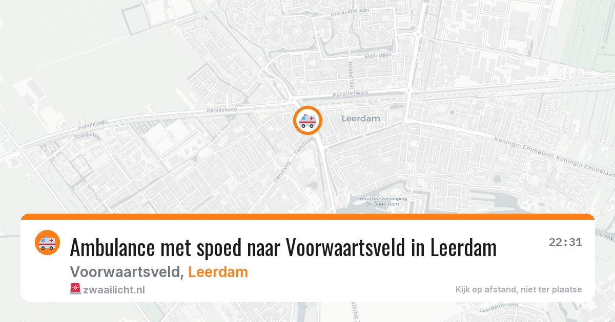 Ambulance met spoed naar Voorwaartsveld in Leerdam — 25 mrt 2026