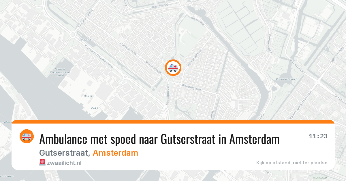 Ambulance met spoed naar Gutserstraat in Amsterdam — 1 aug 2026