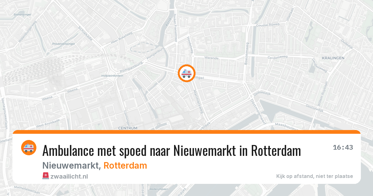 Ambulance met spoed naar Nieuwemarkt in Rotterdam — 4 jul 2026