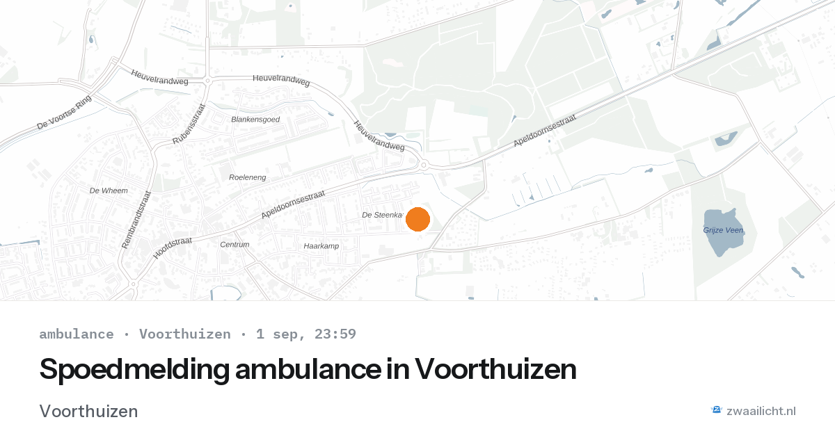 Spoedmelding ambulance in Voorthuizen — 1 sep 2026