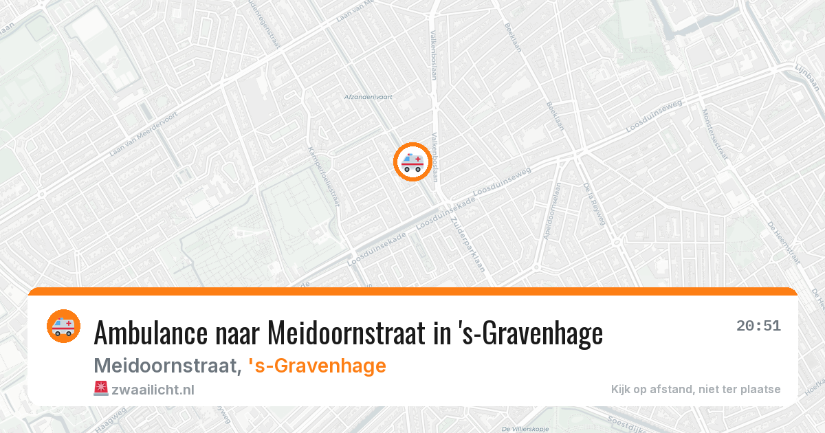 Ambulance naar Meidoornstraat in 's-Gravenhage — 6 aug 2026