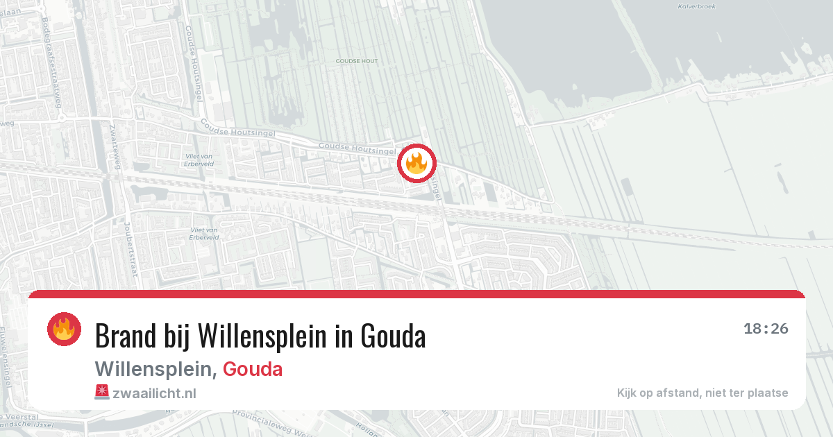 Brand bij Willensplein in Gouda — 16 mrt 2026
