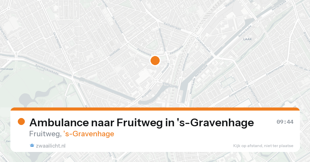 Ambulance naar Fruitweg in 's-Gravenhage — 17 aug 2026