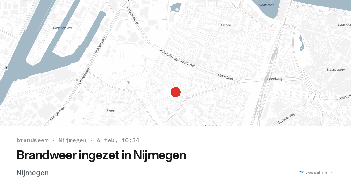 Brandweer ingezet in Nijmegen — 6 feb 2026 | 🚨 Zwaailicht.nl
