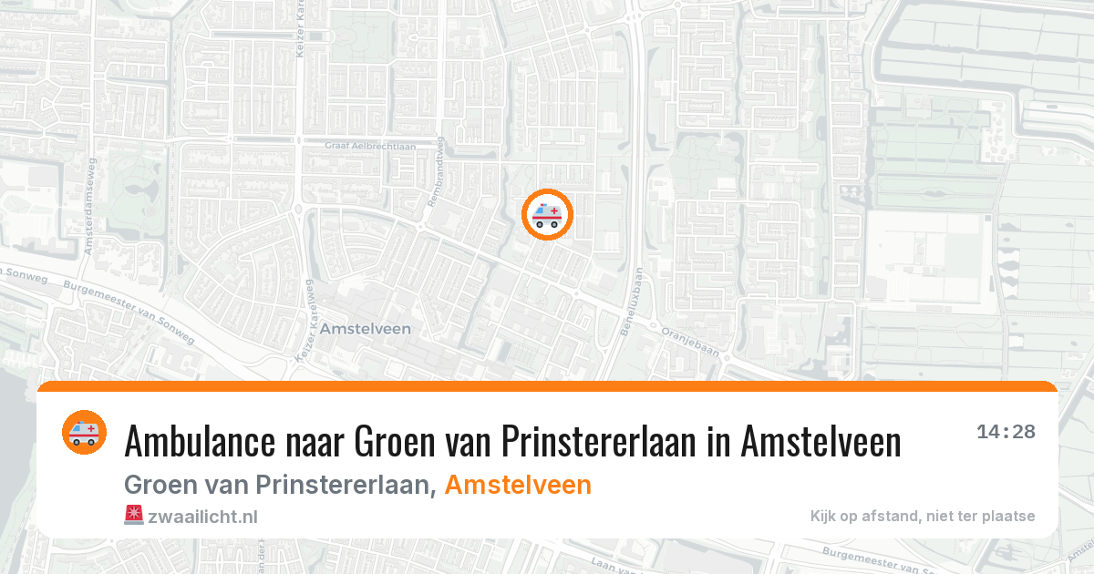 Ambulance naar Groen van Prinstererlaan in Amstelveen — 15 jun 2026