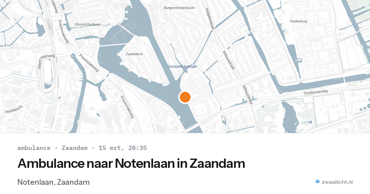 Ambulance naar Notenlaan in Zaandam — 15 mrt 2026