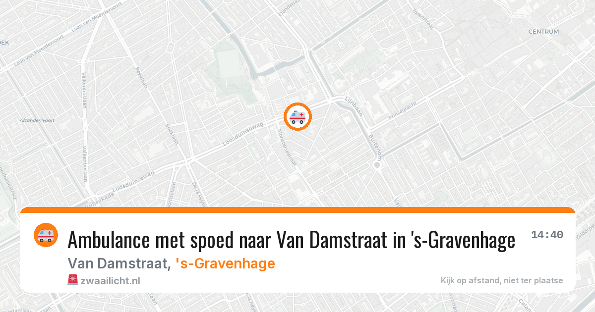 Ambulance met spoed naar Van Damstraat in 's-Gravenhage — 16 jun 2026