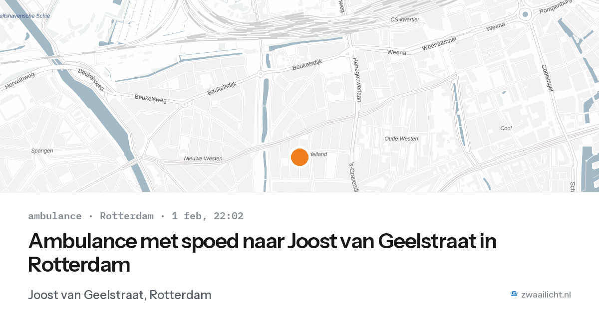Ambulance met spoed naar Joost van Geelstraat in Rotterdam — 1 feb 2026