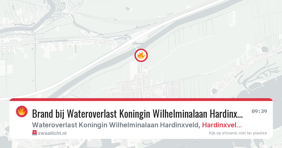 Brand bij Wateroverlast Koningin Wilhelminalaan Hardinxveld in Hardinxveld-Giessendam — 15 mei 2026