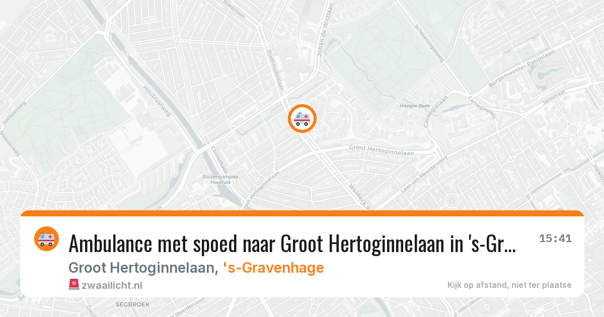 Ambulance met spoed naar Groot Hertoginnelaan in 's-Gravenhage — 13 aug 2026